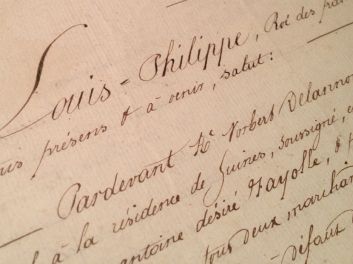 Delannoy (Notaire): Acte notariale royale par le maire royale de la ville de guines sous le régne de Louis-Philippe I pour la vente d'une auberge à Guines dans le Pas de Calais, 1847