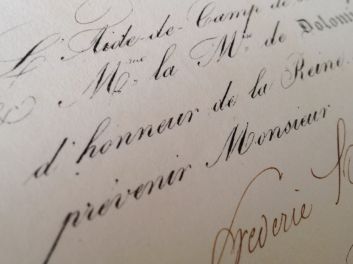 L'Aide de Camp de Service près du Roi, Marquise de Dolomien, Fréderic Hennessy, Louis-Philippe I, Marie-Amélie: Invitation au Bal qui aura lieu au Palais des Tuileries