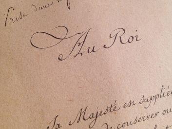 Louis XVIII/ Ludwig XVIII.: Facsimile d'une lettre demandant au roi de conserver ou d'exclure de son service ceux qui ont fait partie de la maison Bonaparte