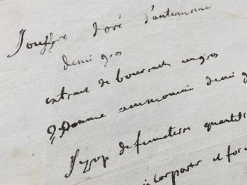 Handschrift, Manuskript, Manuscrit: Rezept, Jouffre d'oré d'antimoine, Giftaffäre, Affaire du Poisons, Heilmittel, Medizin, 18. Jh.