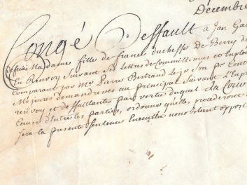 Handschrift, Manuskript, Manuscrit: Duchesse de Berry - Jan (Jean?) Gabriel Lullier - Congé deffault d'un porte-manteau des Ecuries de la duchesse de Berry