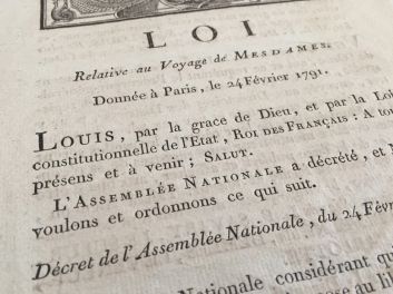 Louis XVI (Ludwig XVI.), Madame Adelaide, Madame Victoire, Mesdames (Tantes), konstitutionelle Monarchie, Französische Revolution, Loi relative au Voyage de Mesdames, 1791